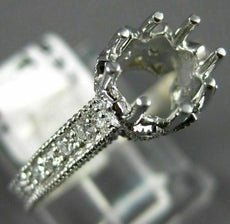 ANTIQUE .60CT DIAMOND 14KT WHITE GOLD FILIGREE SEMI MOUNT ENGAGEMENT RING #14833