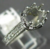 ANTIQUE .60CT DIAMOND 14KT WHITE GOLD FILIGREE SEMI MOUNT ENGAGEMENT RING #14833