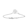 ESTATE .14CT DIAMOND 14KT WHITE GOLD 3D CLASSIC ROUND PAVE FLOWER FUN BRACELET