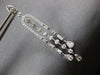 LONG 1.25CT DIAMOND 14KT WHITE GOLD ROUND & BAGUETTE HORSESHOE HANGING EARRINGS