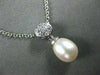 ESTATE .17CT DIAMOND & AAA SOUTH SEA PEARL 18KT WHITE PENDANT WITH CHAIN #1193