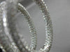 ESTATE MASSIVE 13.13CT DIAMOND 18KT WHITE GOLD OVAL DOUBLE SIDED HOOP EARRINGS
