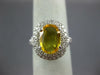 ESTATE 2.37CT DIAMOND & AAA YELLOW SAPPHIRE 14KT WHITE GOLD HALO ENGAGEMENT RING