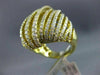 ESTATE MASSIVE 4.76CT DIAMOND 18KT YELLOW GOLD 3D MULTI ROW OPEN COCKTAIL RING