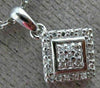 ESTATE SMALL .09CT DIAMOND 14K WHITE GOLD DOUBLE SQUARE CLUSTER FLOATING PENDANT