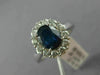 ESTATE LARGE 2.17CT DIAMOND & AAA SAPPHIRE 14KT WHITE GOLD HALO ENGAGEMENT RING