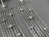 ESTATE LARGE .80CT DIAMOND 14K WHITE GOLD BY THE YARD MULTI ROW HANGING EARRINGS