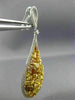 LARGE 11.85CT WHITE & FANCY YELLOW DIAMOND 18K 2 TONE GOLD PEAR HANGING EARRINGS