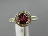 WIDE 1.2CT DIAMOND & AAA PINK TOURMALINE 14K WHITE GOLD FILIGREE ENGAGEMENT RING