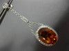 ESTATE LARGE 12.02CT DIAMOND CITRINE 14KT WHITE GOLD OVAL HALO FILIGREE EARRINGS