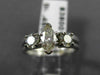 ANTIQUE WIDE .95CT MARQUISE & ROUND DIAMOND 14K WHITE GOLD ENGAGEMENT RING 18478