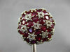 ESTATE EXTRA LARGE 6.50CT DIAMOND & AAA RUBY 14K YELLOW GOLD FLOWER RING#22260