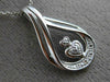 ESTATE .02CT DIAMOND 14KT WHITE GOLD DOUBLE HEART INFINITY LOVE FLOATING PENDANT