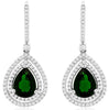 4.55CT DIAMOND & AAA RUSSALITE 14KT WHITE GOLD 3D PEAR SHAPE & ROUND EARRINGS