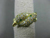 ESTATE WIDE 1.60CT DIAMOND & EMERALD 18K YELLOW GOLD CRISS CROSS BIRD RING 22075