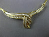ANTIQUE 1.15CT ROUND & BAGUETTE DIAMOND 14KT YELLOW GOLD TWIST NECKLACE #21580