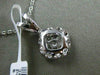 ESTATE .65CT DIAMOND 18KT WHITE GOLD SQUARE CLUSTER HALO FLOATING PENDANT CHAIN