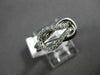 ESTATE .33CT DIAMOND 14KT WHITE GOLD PAVE LOVE KNOT BELT COCKTAIL RING F/G VSSI