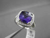 ESTATE LARGE 4.52CTW DIAMOND & AAA AMETHYST 14KT WHITE 3D FILIGREE COCKTAIL RING