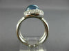 ESTATE WIDE 2.50CT DIAMOND & CABOCHON BLUE TOPAZ 18KT WHITE GOLD LOVE KNOT RING