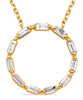 .48CT DIAMOND 14KT YELLOW GOLD 3D BAGUETTE CLASSIC CIRCLE OF LIFE LOVE NECKLACE