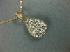 ESTATE LARGE .97CT DIAMOND 18KT ROSE GOLD 3D CLUSTER TEAR DROP FLOATING PENDANT