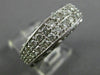 ESTATE WIDE .80CT DIAMOND 14KT WHITE GOLD OPEN FILIGREE TWO ROW ANNIVERSARY RING