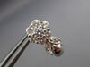 ANTIQUE 1.23CT DIAMOND 14KT WHITE GOLD 3D CLASSIC FLOWER LEAF EARRINGS #15877