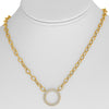 1.0CT DIAMOND 14KT YELLOW GOLD 3D CLASSIC CIRCLE OF LIFE OPEN OVAL LOVE NECKLACE