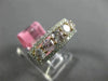 WIDE 1.68CT WHITE & PINK DIAMOND 18K WHITE & ROSE GOLD 3D HALO ANNIVERSARY RING