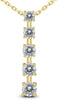 1.50CT DIAMOND 14KT YELLOW GOLD 3D CLASSIC 5 STONE JOURNEY LOVE FLOATING PENDANT