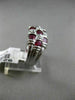 ESTATE 1.83CT DIAMOND & AAA RUBY 14KT WHITE GOLD 3D MULTI ROW ETOILE FUN RING