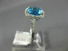 ESTATE 2.90CT DIAMOND & AAA BLUE TOPAZ 14KT WHITE GOLD CUSHION SQUARE HALO RING