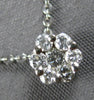 SMALL .20 CT DIAMOND 14KT WHITE GOLD 3D CLASSIC INVISIBLE FLOWER NECKLACE #27856