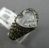 ESTATE 1.26CT WHITE & CHOCOLATE FANCY DIAMOND 18KT WHITE GOLD 3D HEART LOVE RING