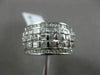 ESTATE WIDE 1.55CT ROUND BAGUETTE DIAMOND 14KT WHITE GOLD MULTI ROW WEDDING RING