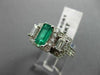 ANTIQUE 2.19CT DIAMOND & AAA EMERALD 14KT WHITE GOLD 3D ENGAGEMENT RING #16061