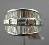 ESTATE WIDE 2.81CT BAGUETTE DIAMOND 18KT WHITE GOLD 3D WEDDING ANNIVERSARY RING