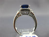 ESTATE LARGE 4.12CT DIAMOND & AAA SAPPHIRE 14KT WHITE GOLD HALO ENGAGEMENT RING