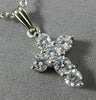 ESTATE .62CT ROUND DIAMOND 14KT WHITE GOLD SHARED PRONG CROSS PENDANT #18214