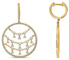 .79CT DIAMOND 18K YELLOW GOLD CIRCLE OF LIFE CHANDELIER HUGGIE HANGING EARRINGS