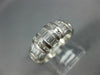 ESTATE WIDE 1.16CT DIAMOND 14K WHITE GOLD ROUND & BAGUETTE ANNIVERSARY RING 1354