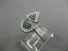 ESTATE WIDE .38CT DIAMOND & AAA SAPPHIRE 14KT WHITE GOLD MULTI SHAPE PAVE RING