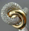 ESTATE EXTRA LARGE 2.07CT DIAMOND 14K WHITE & ROSE GOLD MULTI ROW LOVE KNOT RING