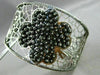 ESTATE EXTRA WIDE 1.30CT DIAMOND 14KT BLACK GOLD 4 CLOVER HEART BANGLE BRACELET