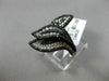 ESTATE WIDE 2.38CT WHITE & BLACK DIAMOND 14KT WHITE GOLD 3D MULTI LEAF LOVE RING
