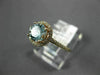 ESTATE .91CT DIAMOND & AAA AQUAMARINE 14KT ROSE GOLD ROUND HALO ENGAGEMENT RING