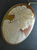 ESTATE EXTRA LARGE 14KT YELLOW GOLD HANDCRAFTED LADY CAMEO PENDANT BROOCH #21871