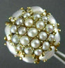 ANTIQUE LARGE AAA SOUTH SEA PEARL 14KT YELLOW GOLD 3D FLOWER CLUSTER RING #22299