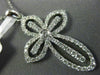 ESTATE LARGE 1.15CT DIAMOND 18KT WHITE GOLD 3D FLOWER CROSS FLOATING PENDADNT